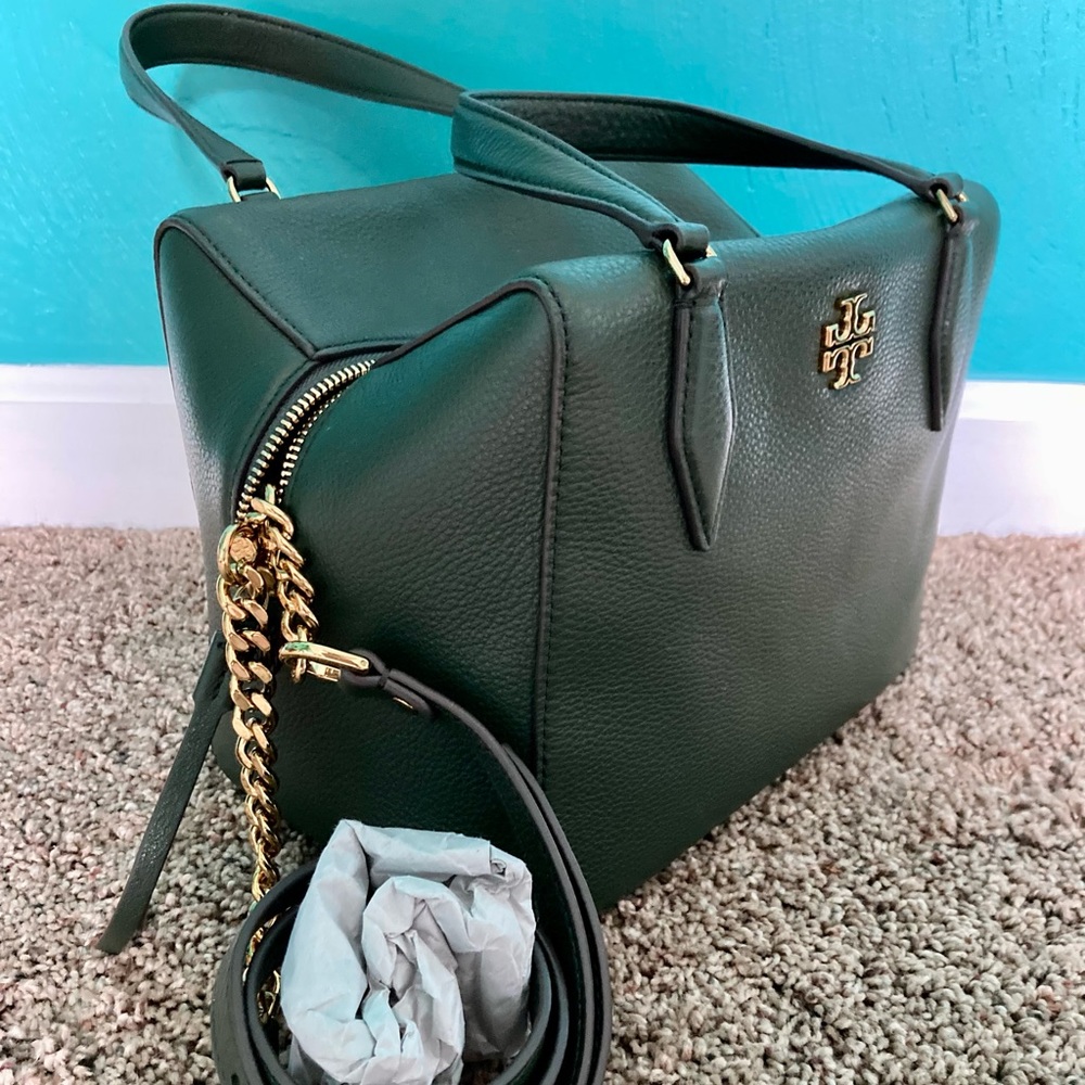 Tory Burch olive green satchel